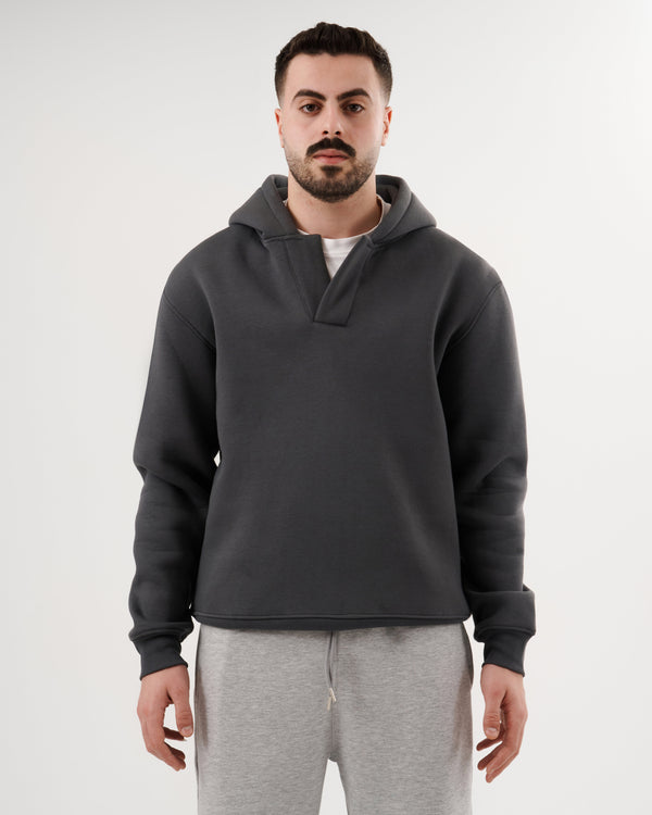 Dark gray V-Cut Hoodie